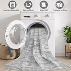 Grey Rug 9x12 Area Rug: Washable Boho Large Vintage Neutral Soft Rugs Stain Resistant Farmhouse Non-Slip Indoor Floor Carpet for Living Room Bedroom Playroom Office Dining Room Apartment Dorm