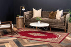 Unique Loom Reza Collection Traditional Persian Style Area Rug, 4 x 6 ft, Burgundy/Ivory