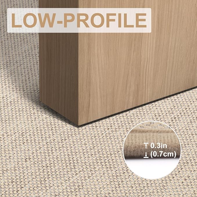 LEKEEPGO Long Door Mat 24"x59", Non Slip Door Mat Indoor Entrance, Rubber Backing Front Indoor Doormat Washable Absorbent Low-Profile Entryway Entry Resist Dirt Inside Hallway Door Mats, Khaki
