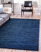 Unique Loom Solid Shag Collection Area Rug (2' 2" x 3' 1" Rectangle, Sapphire Blue/ Navy Blue)