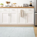 Dash & Albert Herringbone Navy Machine Washable Rug, 7.5 X 9.5 Feet, Blue Geometric Pattern