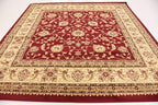 Unique Loom Voyage Collection Traditional Oriental Classic Intricate Design Area Rug (8' 0 x 8' 0 Square, Red/Gold)
