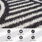 Rugshop Abstract Arch Shag Area Rug Anthracite Dark Gray 2' x 3' Ideal for Entryways, Kitchens, or Small Spaces