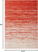SAFAVIEH Adirondack Collection Accent Rug - 2'6" x 4', Orange & Grey, Modern Ombre Design, Non Shedding & Easy to Clean, Ideal for Front Door, Kitchen, Entryway, Accent Space (ADR113P)