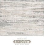 MUJOO 8x10 Area Rugs,Washable Rugs for Living Room Bedroom Dining Room,Modern Abstract Large Non Slip Carpet Indoor,Low Pile Throw Rug Accent Neutral Beige and Grey