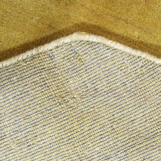 Hand Knotted Loom Wool ECO-Friendly Area Rugs - 10'x10', Octagon, Orange Color, Solid Plain Design, High Pile Handmade Anti Skid Area Rugs for Living Room, Bed Room (L00111)
