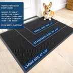 OLANLY Front Door Mat Indoor Outdoor Entrance, Waterproof Heavy Duty Doormat, Fade Resistant, Low Profile, Easy Clean Patio Porch Welcome Floor Mats for Entry, 40x32, Off-Black