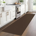 Braided Runner Rug 2x8 Ft Washable Runners for Hallways Non Slip Rubber Backed Kitchen Runners Cotton Entryway Runner Indoor, Woven Floor Carpet for Hall Kitchen Bedroom, Brown