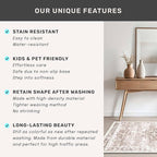 Washable Neutral Farmhouse Large Entryway Rug, 3x4 Area Rugs for Kitchen, Bedroom, Nursery Room, Boho Vintage Floral Non-Slip Throw Rug Low Pile Stain Resistant (3x4 Beige/Latte)