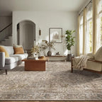 8x10 Washable Area Rugs Ultral Soft Non-Slip Stain Resistant Vintage Boho Large Carpet for High-Traffic Living Room & Dining Room