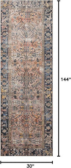 Loloi Chris Loves Julia Jules Collection JUL-02 Terracotta/Multi 2'-6'' x 12'-0'', .13" Pile Height, Runner Rug