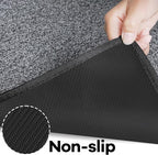 Door mat with Non Slip Rubber Backing, Washable Soft Floor Carpet for Kitchen, Hallway, Entryway Indoor, Bedroom, Laundry, Low Pile Area Rugs, Solid Color with Pointillism Style, 2 * 3 ft Black