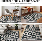 Rugshop Geometric Diamond Washable Non Slip Runner Rug 2' x 8' Cream