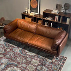 RUGSURE Washable Area Rugs - Perfect for Living Room, Bedroom, Kids Room, Nursery - Stain & Water Resistant Non-Slip, Pet & Child Friendly, Vintage Tribal Area Rugs (Rust and Blue, 8' x 10')