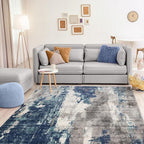 LUXE WEAVERS Euston Collection D.Blue-L.Blue 9x12 Modern Abstract Area Rug