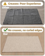Color&Geometry Ultra-Thin Indoor Door Mat, 36"x56" Low-Profile Non-Slip Entryway Rug with Modern Geometric Texture, Washable Doormat for Indoor Entrance, Front Door, Khaki (Rolled-up NO Creases)