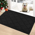 Timo Indoor Door Mat, Front Door Rug 24"x36" Rubber Backing Non Slip Absorbent Door Mats, Resist Dirt Entrance Doormat Inside Floor Mats for Entryway, Machine Washable Low-Profile Doormat, Black
