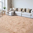 Beglad Fluffy Large Area Rugs 8x10 Feet, Modern Minimalist Style Shag Fuzzy Rugs, Non-Slip Indoor Carpet Soft Rugs for Kids Room, Bedroom & Living Room, Beige
