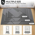 Front Door Mat 17''x30'', Non Slip Absorbent Muddy Dirt Resist Washable Low-Profile Indoor Doormat, Welcome Entryway Door Mats, Grey