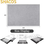 SHACOS Soft Cozy Fluffy Arch Pattern High Low Pile Rugs 4'x6' Non Slip Washable Scandinavian Minimalist Rug Modern Geometric Arc Carpet for Living Room Bedroom Dining Room, Light Grey