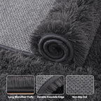Upgrade Non-Slip Plush Rugs for Living Room, Soft Shaggy Carpets for Living Room, Fuzzy Rugs for Kids' Room, Perfect Decor for Modern Home Charcoal 5x7 Feet