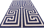 Unique Loom Athens Collection Classic Geometric Modern Border Design Area Rug (6' 0 x 9' 0 Rectangular, Navy Blue/ Beige)