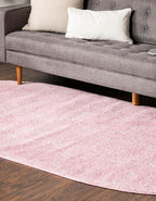 Unique Loom Trellis Frieze Collection Area Rug - Geometric (3' x 5' Oval, Light Pink/ Ivory)