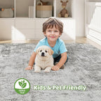 8x10 Area Rugs Living Room: Washable Large Abstract Neutral Modern Soft Rugs Stain Resistant Indoor Floor Non-Slip Accent Carpet for Bedroom Nursery Playroom Office Dining Room Home Decor- Greige