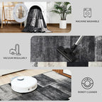 DweIke Washable Area Rugs for Living Room, 6x9 Large Bedroom Rugs, Geometric Non Slip Low Pile Indoor Throw Carpets for Bedroom Apartment Dining Room Home Office Hardwood Floor, Black and White