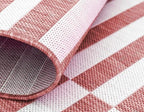 Unique Loom Outdoor Collection Classic Stripes, Transitional Indoor & Outdoor Area Rug, Rectangular 4' 0" x 4' 0", Red/Ivory