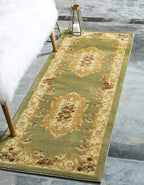 Unique Loom Versailles Collection Traditional Classic Floral Motif Area Rug (2' 2 x 6' 0 Runner, Green/ Ivory)