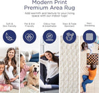 Abani Area Rug for Living Room -Nuevo 4' x 6' Beige Arch Pattern Area Rug, Soft and Durable Living Room Rug, Stain and Fade Resistant, Chic Modern Design, Pet & Kid Friendly