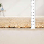 Hausattire Hand Woven Jute Braided Rug, 5’ Round – Natural, Reversible Boho Entry Area Rugs for Kitchen, Living Room I Farmhouse Decorative Floor Rug, 5 Feet Round