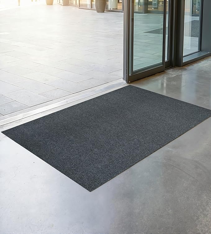 jxgzyy Commercial Outdoor Mat 2'11" x 4'11", Non Slip Front Door Mat Outside Entrance, Heavy Duty Waterproof Floor Mat for Porch, Home, Patio, Garage, Entryway, Grey