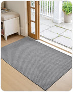 Color&Geometry Large Front Door Mat Indoor Entrance Non Slip Rubber Backed, 36"x56" Indoor Door Mats for Entryway, Dirt Trapper Double Doormat, Washable, Dark Grey (Rolled-up NO Creases)