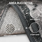 Bavni Vintage 5x7 Area Rugs, Boho Oriental Living Room Rug, Machine Washable Rug Non Slip, Distressed Print Indoor Large Black Rugs, Low Pile Ultra-Thin Soft Carpet for Bedroom, Dining Room, Farmhouse