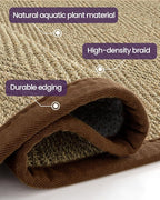 DEXI Area Rug Natural Fiber 4x6, Braided Woven Seagrass Rugs No Shed, Soft Neutral Rustic Carpet Mat for Indoor Entryway Outdoor Patio Dining Living Room Bedroom Farmhouse, Natural