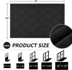 Timo Indoor Doormat, 20"x32", Absorbent Rubber Backed Non Slip Door Mat, Machine Washable, Black