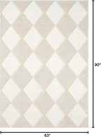 Abani Cream Area Rug for Living Room, Bedroom - Diamond Pattern - 5 x 8 - Durable & Easy to Clean