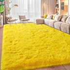 Area Rugs for Living Room, Soft Shaggy Carpets for Living Room, Fuzzy Rugs for Kids' Room, Perfect Decor for Modern Home Yellow 5x7 Feet
