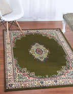 Unique Loom Reza Collection Traditional Persian Style Area Rug, 4 x 6 ft, Olive/Ivory