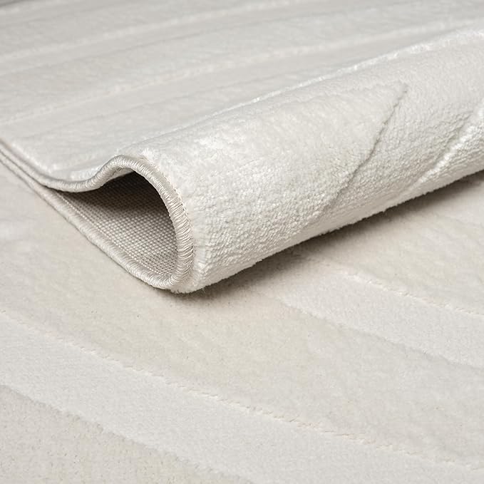 Abani Zen 2' x 3' Cream Rug – Neutral Modern Linear Pattern, Small Soft Accent Rug for Entryway & Bedroom, Durable & Easy to Clean