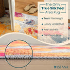 Istana 5x7 Area Rug - Multi Colors Rugs for Living Room 5x7 - Foldable Rugs for Bedroom - Stain Resistant Washable Rug - Eco-Friendly Boho Area Rugs - Easy to Clean Living Room Rug