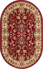 Unique Loom Sialk Hill Collection Area Rug - Washington (3' 3" x 5' 3" Oval Burgundy/Cream)