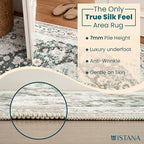 Istana 6x9 Area Rug - Light Green/Beige Rugs for Living Room 6x9 - Foldable Boho Rugs for Bedroom - Stain Resistant Washable Rug - Eco-Friendly Area Rugs - Easy to Clean Living Room Rug