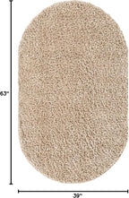 Unique Loom Davos Shag Collection Area Rug - Solid (3' 3" x 5' 3" Oval, Linen)