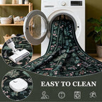 6x9 Area Rugs Living Room Rug: Vintage Washable Rug Floral Soft Carpet Indoor Floor Non-Slip Boho Stain Resistant Large Carpets for Bedroom Kids Nursery Dining Room Farmhouse Home Office Green