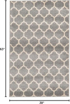 Rugs.com Lattice Collection Rug – 3' x 5' Dark Gray Medium Rug Perfect for Entryways, Kitchens, Breakfast Nooks, Accent Pieces