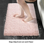 Pink Bathroom Runner Rug 24x70 Non Slip Fluffy Long Bath Mat for Bathroom Floor Washable Plush Luxury Bath Rug for Tub Absorbent Shower Sink Mat Bedside Rug
