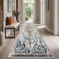 Kitchen Runner Rug 2x8 Washable Runner Rug Vintage Entryway Hallway Runner Rugs with Non Slip Rubber Backing Distressed Area Rug Runners Carpet for Farmhouse, Living Room, Bedroom, Laundry